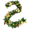 Decoratieve bloemen kransen 2,7 m kerstled rattan krans krans lichte bloemstrip ornament deurboom huisdecoraties decoratief