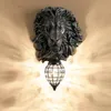 Wall Lamp Vintage Creative Lion Animal Resin Lights Modern Home Decor woonkamer achtergrond Slaapkamer binnenlampwand