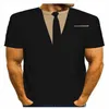 Men's T-Shirts Fashion 3d Suit Tie Printing T-shirt Short-sleeved Tops Scarf Slim Fit Fashionable Breathable Sports