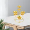 Kerzenhalter Vintage-Stil Metall Lotus geschnitzt Halter Stand Buddha Butter Lampe Kerzenständer Tempel Home Desktop Dekor Golden