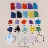 2set bricolage perles en vrac pour bijoux Bracelets collier anneau de cheveux faisant des accessoires artisanat acrylique enfants perles faites à la main en gros