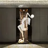 Autre Éclairage Extérieur Créatif Humanoïde Sculpture Décoration Lampadaire Salon El Centre Commercial Lumière Postmoderne Luxe Fibre De Verre Re