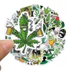 50Pcs Green Leaves Sticker Plant Character Smoking DIY Stickers For Guitar Kids Tay Game Motorcycle Car Skateboard Luggage Decals5154699