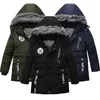 2022 Nieuwe Winter Keep Warm Boys Jacket Long Style Fur Collar Fleece Dikke Hooded Outerwear Jacket voor kinderen Kinderen Windscheper J220718