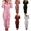 Jumpsuits voor dames rompers winter warme pyjama's vrouwen onesies pluizige fleece slaapkleding algehele kapsets pyjama's voor volwassene