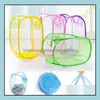Other Laundry Products Clothing Racks Housekee Organization Home Garden Mesh Fabric Foldable Pop Up Dirty Clothes Washing Basket Hamper Ba