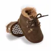 First Walkers First Walkers Babyschuhe für den Winter, 0–18 Monate, Schneestiefel für geborene Jungen, Pu-Leder, Plüsch, weicher Boden für Kleinkinder