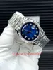 ny version klockor Unisex Blue Dial Sapphire Glass 36mm 128239 228238 18K guld armband i rostfritt stål Automatisk högkvalitativ damklockor herr