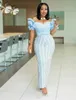 2022 Великолепные вечерние платья африканского эби Эби с плеча с 3 -й цветочной плюс плюс элегантные выпускные платья Csutom Made B0606x10