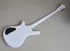 4 Strings White Electric Bass Guitar with Slanted Pickups Can be Customized