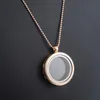 Pendant Necklaces 3cm Round Living Memory For Floating Charm Glass Locket Necklace Gifts Women Accessories Rose Gold Color ChainPendant