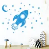 Muurstickers Kleurrijke Universe Luchtschipbehang Zelfklevend voor Woonkamer Kinderkunst Sticker Muurschilderingen