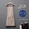 Customized personality signature mens and womens kitchen aprons home chef baking clothes with pockets adult bib waist bag 220608