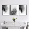 Svart Vit Palm Tree Leaves Canvas Posters och utskrifter Minimalistisk målning Väggkonst Dekorativ bild Nordisk stil Heminredning W220425