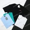 22SS Hommes Femmes Designers T-shirts Tee-shirt Paris Sea Wave Imprimer Coton à manches courtes Col ras du cou Streetwear Xinxinbuy Blanc Noir Vert Bleu XS-L
