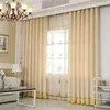 Cortinas 100% tela de algodón ventana francesa moderna estilo europeo sala de estar dormitorio cortinas opacas alto sombreado amarillo DrapeCurtai