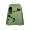 Men's Sweaters Skeleton Knitted Sweater Men Women Hip Hop Oversized Retro Bone Heart Pullover Winter Warm Street Harajuku Sof282g