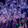 18-calowy uchwyt LED Balon Party Decoration Luminous Przezroczysty Helu Bobo Ballons Wedding Urodziny Dzieci Lekkie Prezent BBA13430