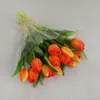 Flores decorativas grinaldas de mão amarrada 7 tulipas decoração caseira vasos