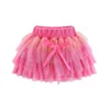 Mudkingdom Cute Girls Outfits Boutique 3D Flower Lace Bow Tulle Tutu Skirt Set per Toddler Girl Clothes Suit Costumi estivi 220509