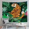 Tapestries Mysterious Forest Tapestry Wall Hanging Jungle Animal Plants Illustration Living Room Bedroom Home Decor CoveringTapestries