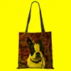 Torby wieczorowe druk pies kobiety płócienne torba na ramię harajuku swobodnie wielokrotnego użytku kupującego TOTE torebka zakupy