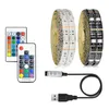 5050 DC 5V RGB LED Strip مقاومة للماء 30/M USB LED شرائط ضوء مرنة الشريط النيون المرن 1M 2M 3M 4M 5M إضافة عن بُعد للخلفية التلفزيونية