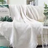 Home el Pure Cotton Bedding Office Sofa Knitted Cover Blanket With Tassel Tapestry For Bed Airplane Travel Decor Blankets 220811