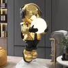 Floor Lamps Kobuc Astronaut Moon Lamp Nordic Modern Resin Handmade Spaceman Stand For Living Room Bedroom Art Decor LED