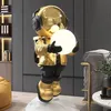 Floor Lamps Kobuc Astronaut Moon Lamp Nordic Modern Resin Handmade Spaceman Stand For Living Room Bedroom Art Decor LED