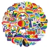 50Pcs Rainbow Stickers Skate Accessories For Skateboard Water Bottles Laptop Car Cup Computer Mobile Phone Decals Kids Gifts Toys