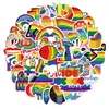 50pcs Regenbogenaufkleber Skate -Accessoires für Skateboard -Wasserflaschen Laptop Car Cup Computer Mobiltelefon Aufkleber Kindergeschenke Spielzeug Spielzeug