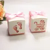 Confezioni regalo Scatola per uova di compleanno Simpatica carta creativa Piede Candy Passeggino cavo Pieghevole Baby SouvenirGift