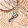 Naszyjniki wisiorek wisiorki biżuteria Punk Snake Naszyjnik dla kobiet mężczyzn 60 cm łańcuch ze stali nierdzewnej Gothic Drop dostawa 2021 61mbu