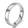 Clusterringen vervagen nooit 4 mm Simple Ring Fashion 18K Gold S925 Zilveren kleur voor mannen en vrouwen exclusieve paar trouwband minnaar juwelseclu