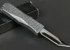 1pcs Top qualité petit couteau tactique automatique 440C bicolore Tanto Point lame en fibre de carbone en alliage de zinc-aluminium poignée EDC couteaux de poche