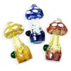 Tubi di funghi colorati verticali Art Pyrex Vetro spesso Fumo di erbe secche Filtro per tabacco Handpipes Handpipes Portable Decorate Design innovativo Portasigarette