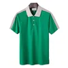 2022Летняя классическая мужская повседневная рубашка-поло с коротким рукавом, футболка с цветочной вышивкой, дизайн пухового воротника, топы, азиатский размер M-3XL