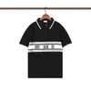 Designer Men's T-shirts High Sense Light Luxury Polo Short Sleeve Splicing Color High-End Casual Lapel T-shirt European Shirt Black White Fashion Men and Womenm-3xl