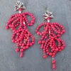 Boho Ethnic White Beaded Tassel Drop Dangle Earrings For Women High Quality Handmade Beads Pendant Jewelry Wedding Gift