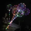 LED Bobo Balloon Party Decoration med 31,5 tum Stick 3M Sträng LED -ljus Jul Halloween födelsedagsballonger Dekor