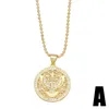 Pendentif Colliers Sainte Mère Médaillon Collier Cuivre Zircon Rond Aigle Croix Dieu Gardien Bijoux Religieux Cadeaux Nkeb066Pendant