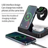4 em 1 Qi Fast Wireless Charger Stand para iPhone 13 11 12 Apple Watch Dock Station dobrável para Airpods Pro iWatch Samsung Xiaomi Mi Huawei Smartphones