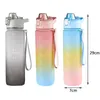 Butelka do wody o galonie 32 unz z 1 litrem duża pojemność Tritan BPA darmowy motywacyjny cytat marker czasu fitness 220714