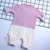 2019 New Spring Hot Baby Boy Girl Clothes Children Gentel Lovely Bow-tie Jumpsuit Long Sleeve Cotton Rompers Newborn Bebe Cloth G220510