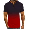 Couleurs de dégradé de mode T-shirts pour hommes pour hommes Slim Fit Zipper Necor Designer à manches courtes Polo décontracté vintage Polo1