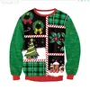Mannen Grappig Ugly Christmas Sweater 3D Kerstboom Gedrukt Autumn Winter Holiday Party Sweatshirt Pullover Xmas Jumpers L220801