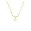Inlagd zirkon alfabet initialer hänge halsband damer guldkedja söt charm collier alfabet halsband smycken vän gåva1627717