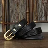 Belts 2.4cm Width Copper Buckle Cowskin Genuine Leather For Women Luxury Female Belt Jeans Simple Strap Waist BeltBelts