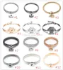 Misto 12 stili 18mm bottone a pressione fascino Bracciale argento catena a maglie in oro tre bottoni a pressione Bracciali Gioielli per donna uomo